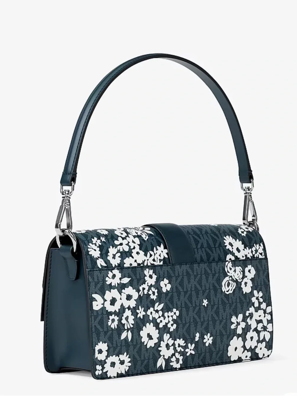 MICHAEL KORS Greenwich Md Printed Signature Logo Convertible Shoulder Admiral NW